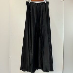 Flowing Black Maxi Skirt with Smooth Waistband